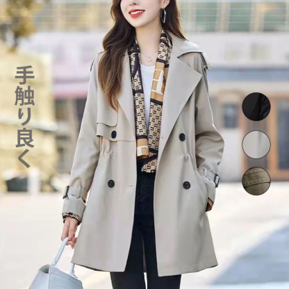 ミディアム ロング カジュアル スリム トレンチコート 