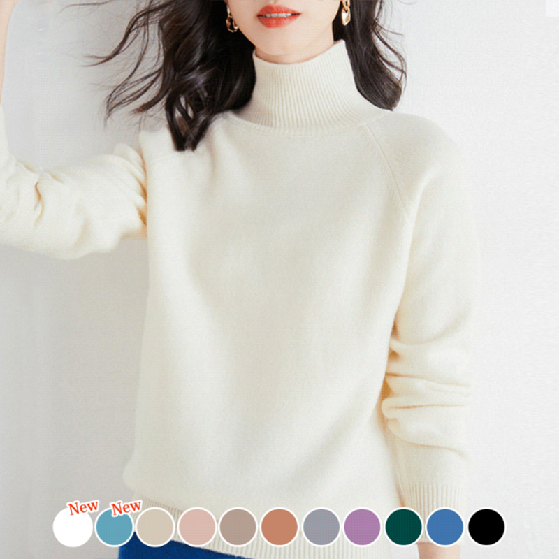 手触り良く 無地 カジュアル シンプル 長袖 レディース ニット