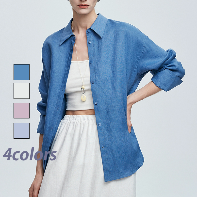 コットン リネン 日焼け止め 薄手 シャツ