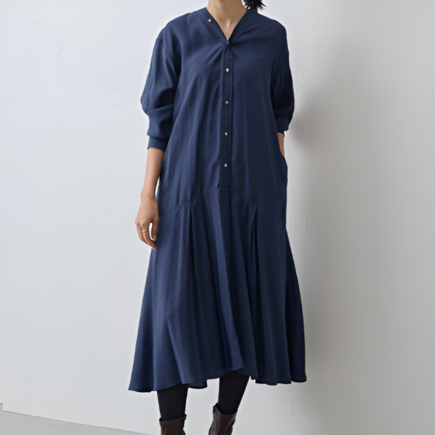 無地 カジュアル シンプル カラーレス シャツワンピース