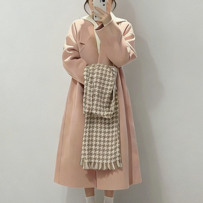 着瘦せ効果のある ダウンインナー付き ウール ボタン付き 保温 ロング コート