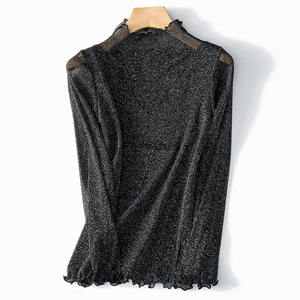 きらきら華奢 無地 レース オシャレ感たっぷり カットソー