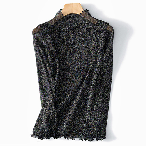 きらきら華奢 無地 レース オシャレ感たっぷり カットソー