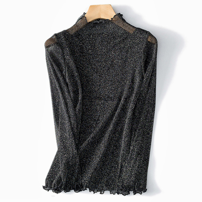 きらきら華奢 無地 レース オシャレ感たっぷり カットソー