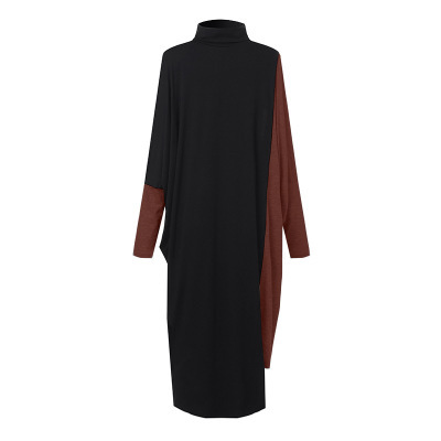 スウィート 配色 ロング丈ニットワンピース