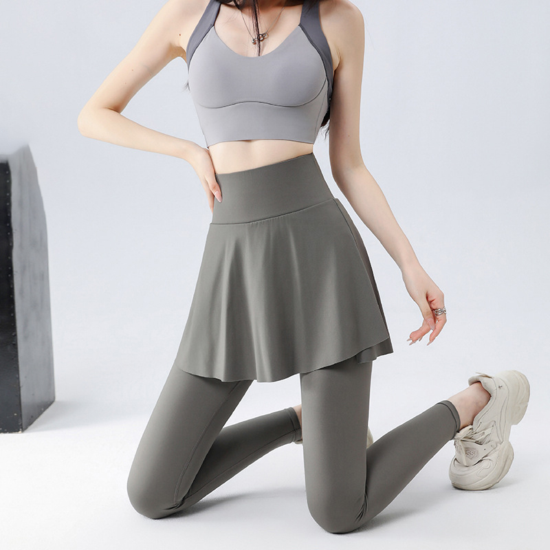 無地 カジュアル シンプル スカート付き着圧 レギンス