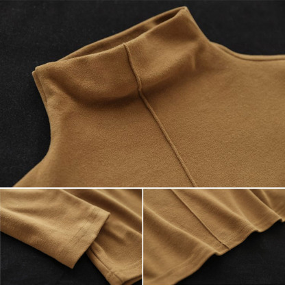 暖か ハイネック 無地 ハイネック カットソー