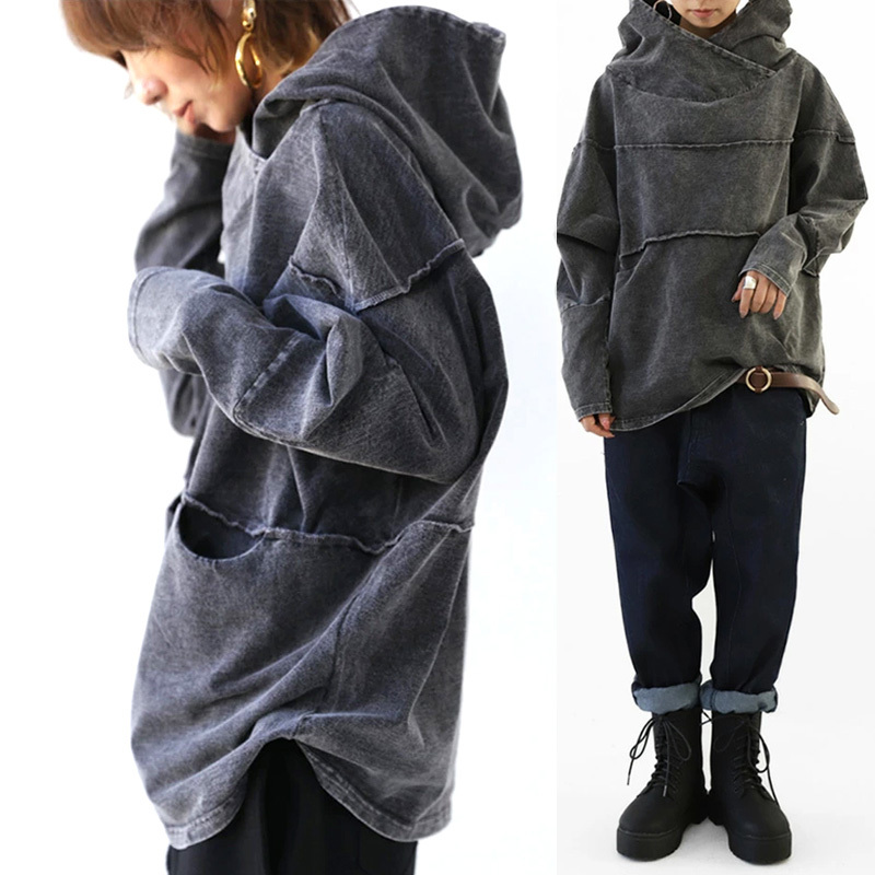 無地 カジュアル シンプル フード付き パーカー