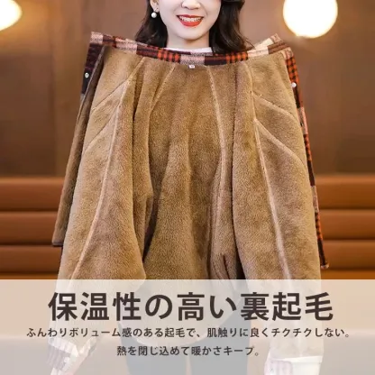 シンプル 冬 裏起毛 チェック柄 アウター
