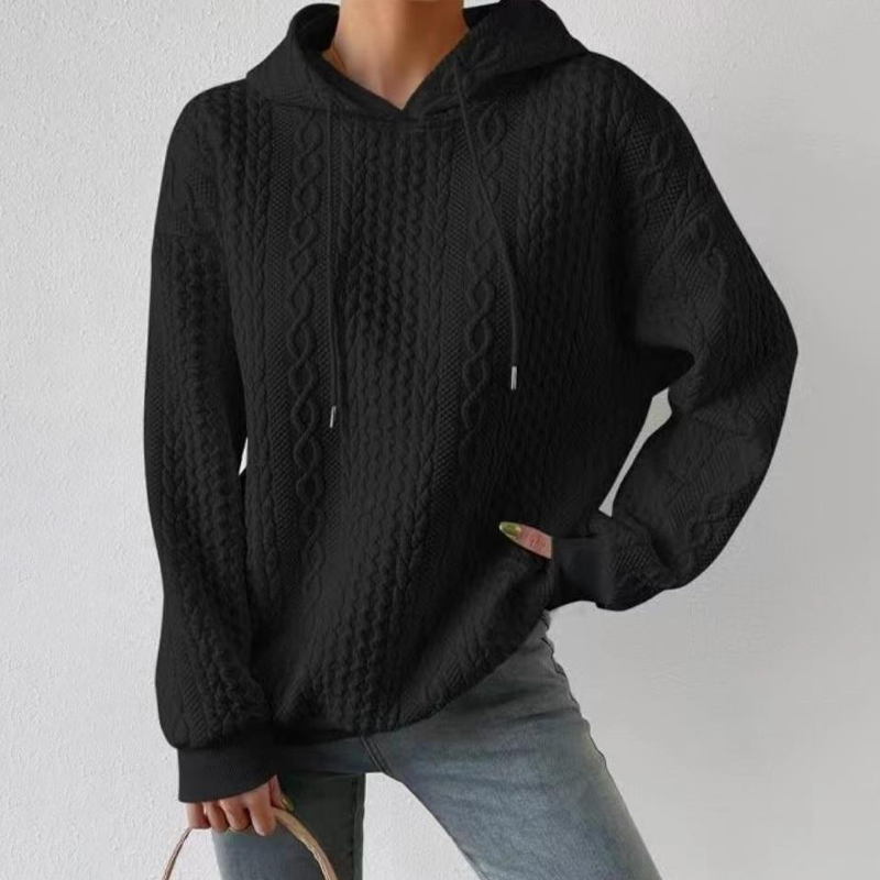 シンプルで百搭性高い フード付き レディース ニット・セーター