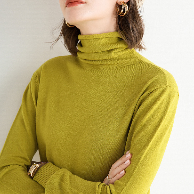 無地 カジュアル シンプル タートルネック ニットセーター