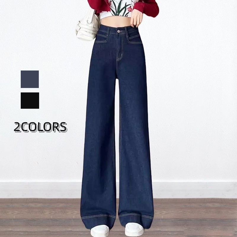 お気に入り 無地 レディース ストレート デニムパンツ