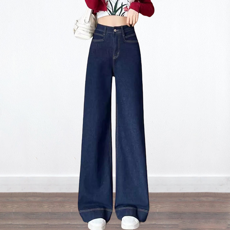 お気に入り 無地 レディース ストレート デニムパンツ