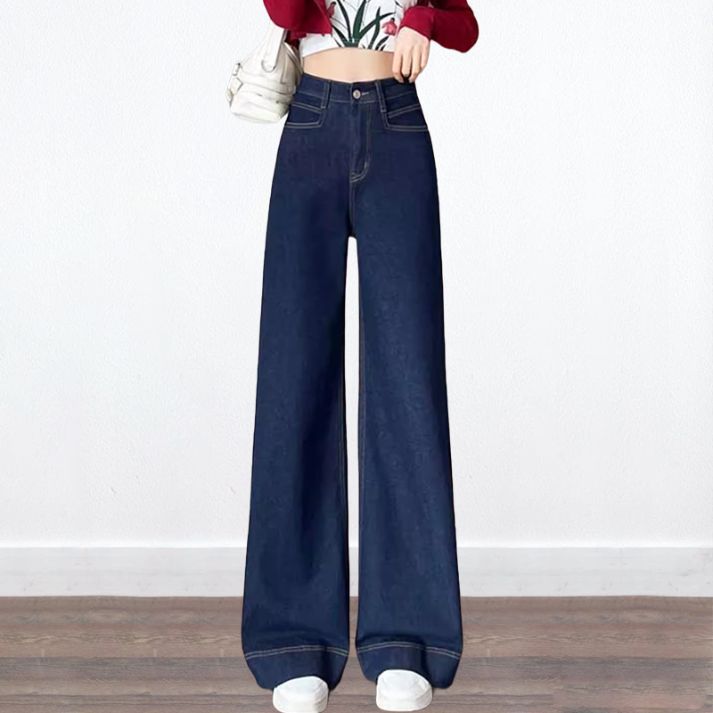 お気に入り 無地 レディース ストレート デニムパンツ