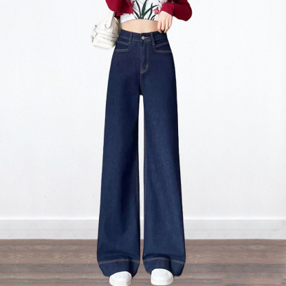 お気に入り 無地 レディース ストレート デニムパンツ