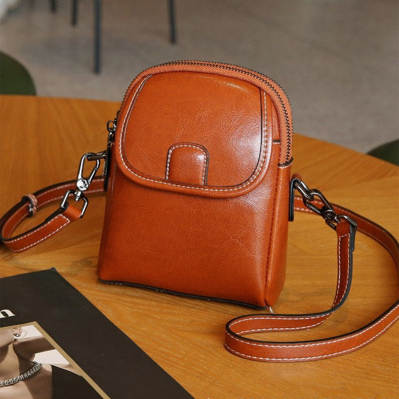 カジュアル 無地 本革 斜掛け ミニ バッグ