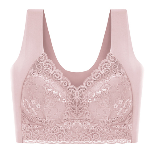 シンプル ノンワイヤー レース ブラジャー