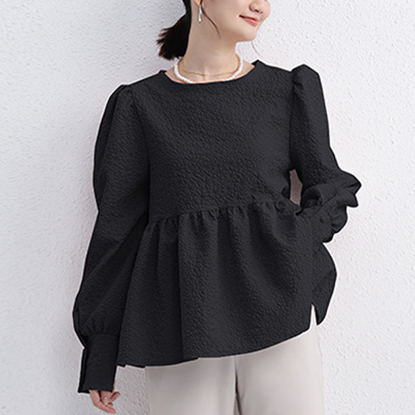 無地 カジュアル シンプル 長袖 レディース シャツ・ブラウス