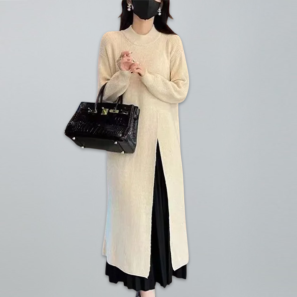 【単品注文】無地 ロング丈 レディース ファッション ニットワンピース