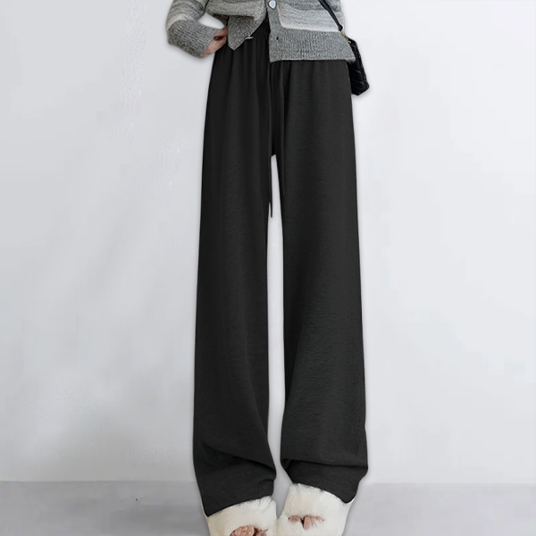 ふわふわ ソフト ウール スリム ストレート パンツ