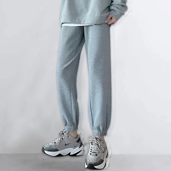取り入れたい 無地 ハイウエスト スウェット パンツ