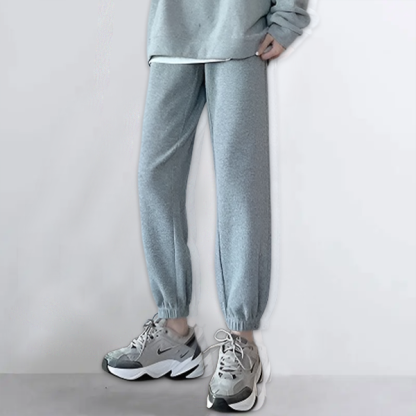取り入れたい 無地 ハイウエスト スウェット パンツ