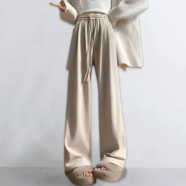 無地 ドレープ感 秋 冬 柔らかい ワイドパンツ