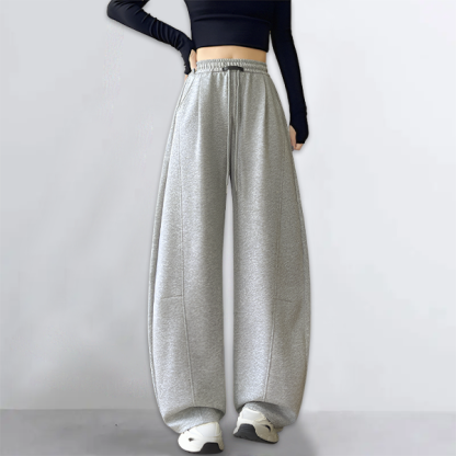 ハイウエスト レギュラー丈 無地 カジュアル パンツ