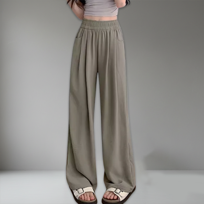 オシャレ感たっぷり レディース 接触冷感 ワイドパンツ