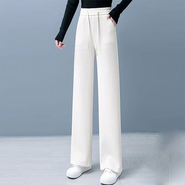 上質感 ファッション ウエストゴム 美脚 ワイドパンツ