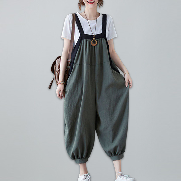 ゆったり エレガント 無地 カジュアル オーバーオール