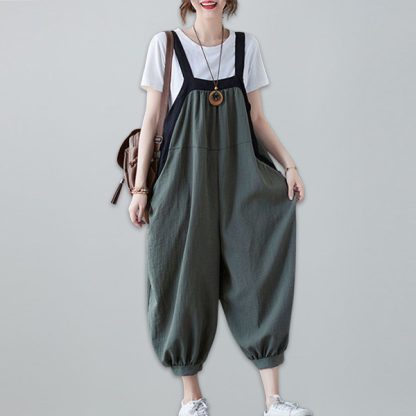 ゆったり エレガント 無地 カジュアル オーバーオール