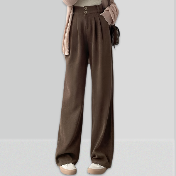 無地 秋冬 レディース 裏起毛 ワイドパンツ