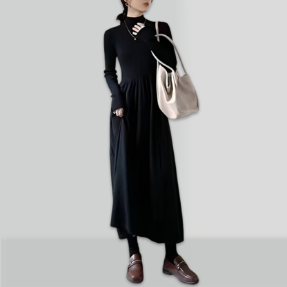 ファッション 無地 カジュアル シンプル ニットワンピース