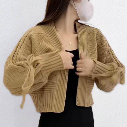 ぽわん袖 無地 無地 カジュアル シンプル 長袖 カーディガン