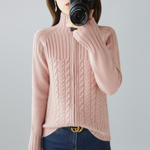 無地 カジュアル シンプル ジッパー付き カーディガン