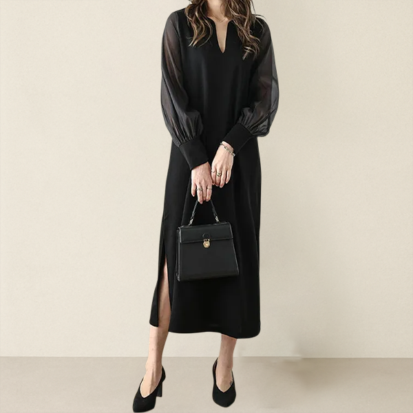 ファッションパッチワークロングワンピース