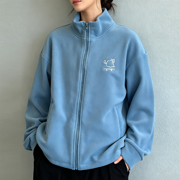 絶対細く見え ルーズ 無地 ハイネック ジッパー付き ジャケット