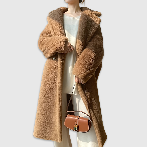 無地 ロング 折り返すルーズ  コート