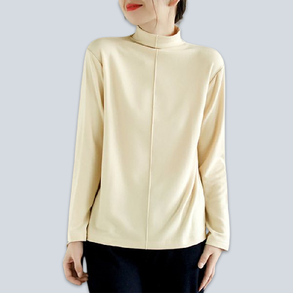 暖か ハイネック 無地 ハイネック カットソー