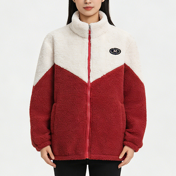 レディース 配色 ジッパー付き ジャケット 