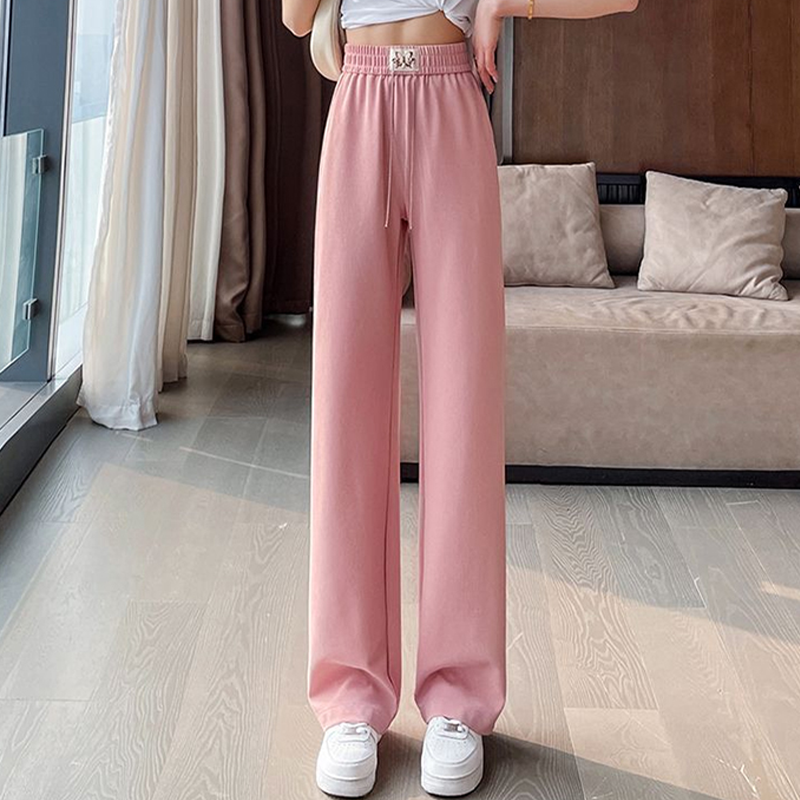 女性らしい印象 無地 ジュアル シンプル ワイドパンツ