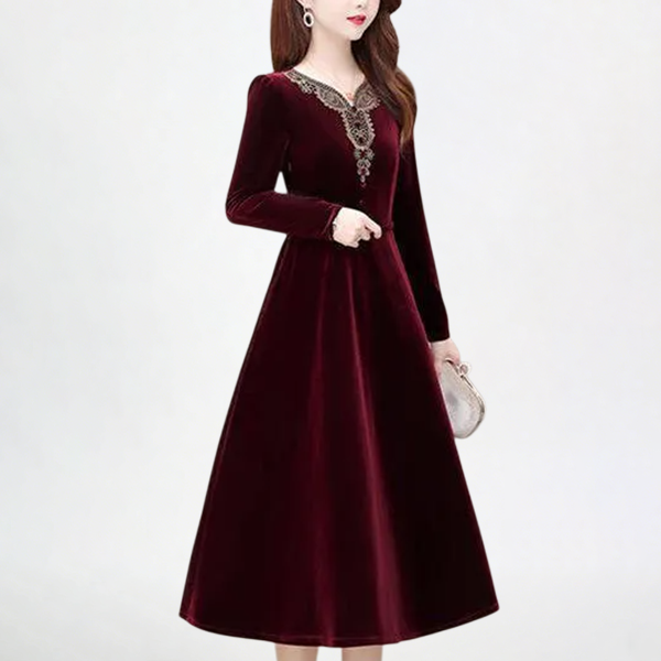 エレガント ウエストス 無地 カジュアル シンプル 長袖 ワンピース