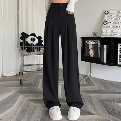 カジュアル レディース ハイウエスト ワイドパンツ