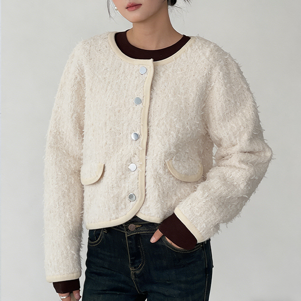 レディース ニット チュール 無地 カジュアル シンプル ジャケット