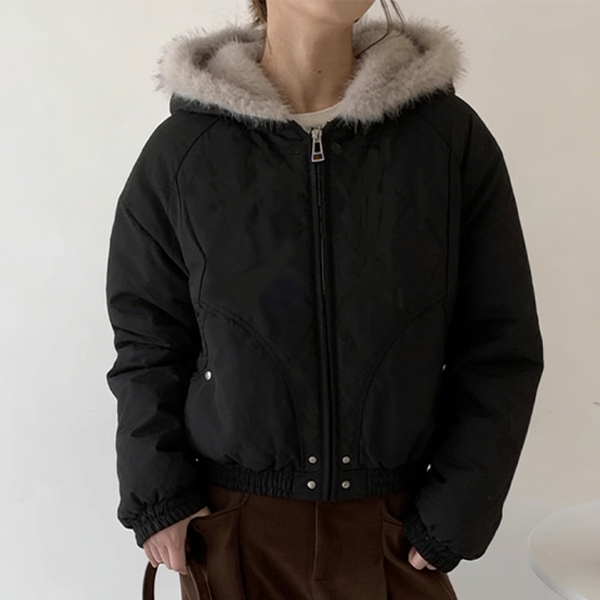 ふわふわ フード付き 無地 カジュアル シンプル ジャケット