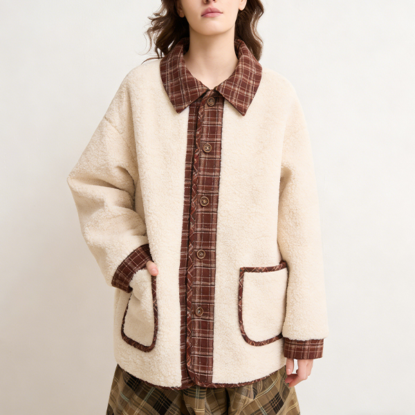 秋冬用 フェイク 配色 シェルパ ジャケット