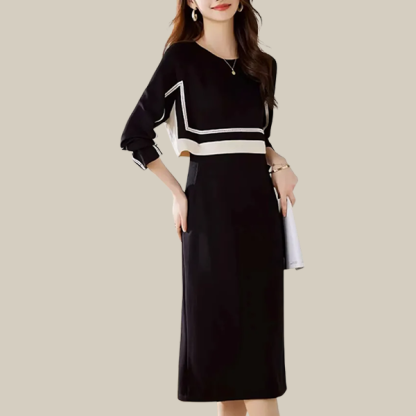 着やすい コントラスト 配色 レイヤード ワンピース