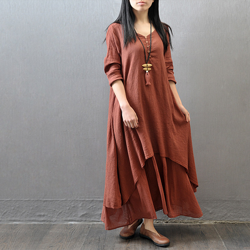 体形カバー 柔らかい 快適 通気性抜群 無地 ワンピース