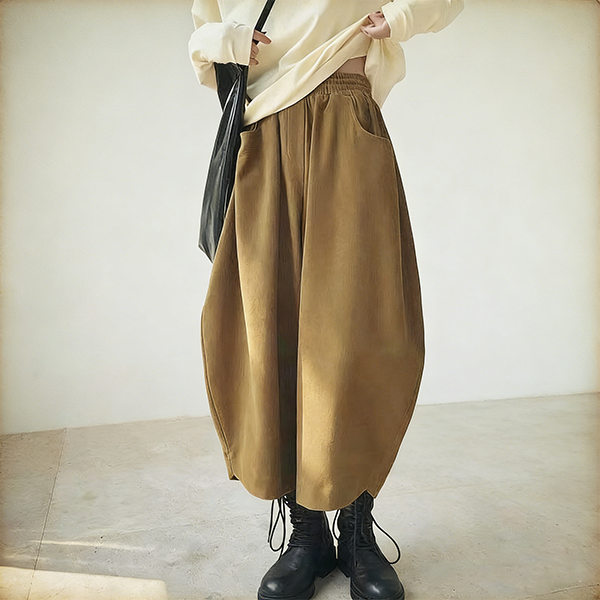 秋冬 無地 カジュアル シンプル サルエルパンツ